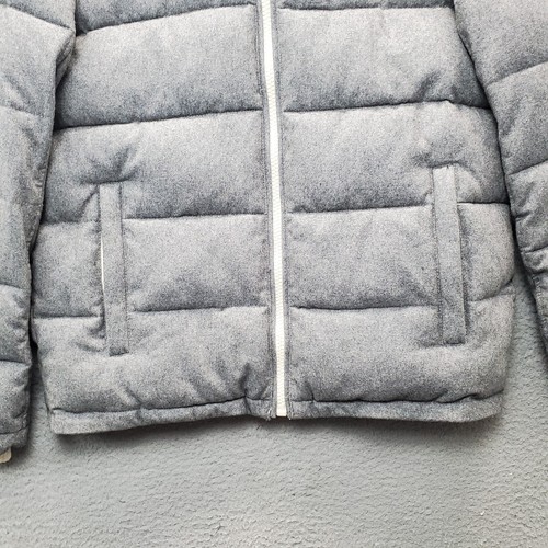 Black Rivet Jacket Mens Medium Gray Lined Removable Hooded Two Side Full Zipper - Picture 3 of 18