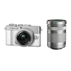 OLYMPUS PEN E-P7 Mirrorless White Camera 14-42mm EZ 40-150mm R Silver Lens Kit