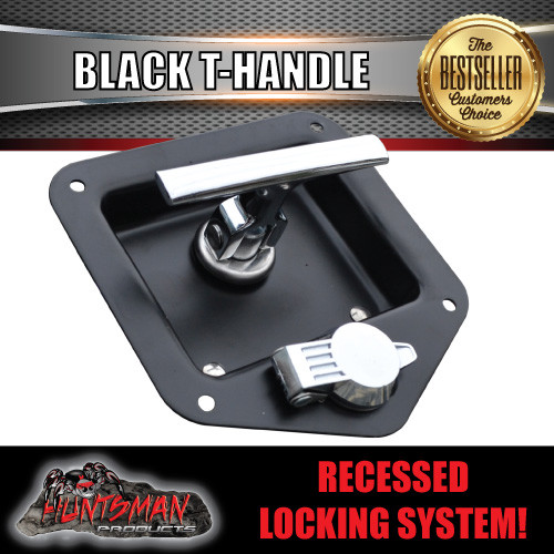 x6 Black T Handle Locks. Stainless Steel, Flush Mount, Tool Box, Camper Trailer - Picture 5 of 6