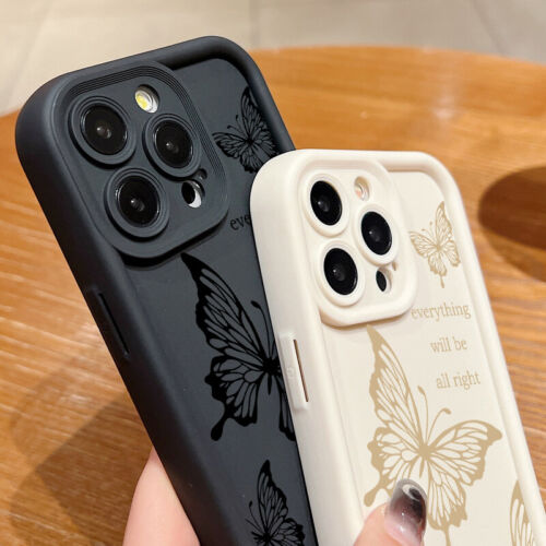 Butterfly For iPhone 15 14 13 12 16 Pro Max Plus Shockproof Silicone Case Cover - Photo 3 sur 22