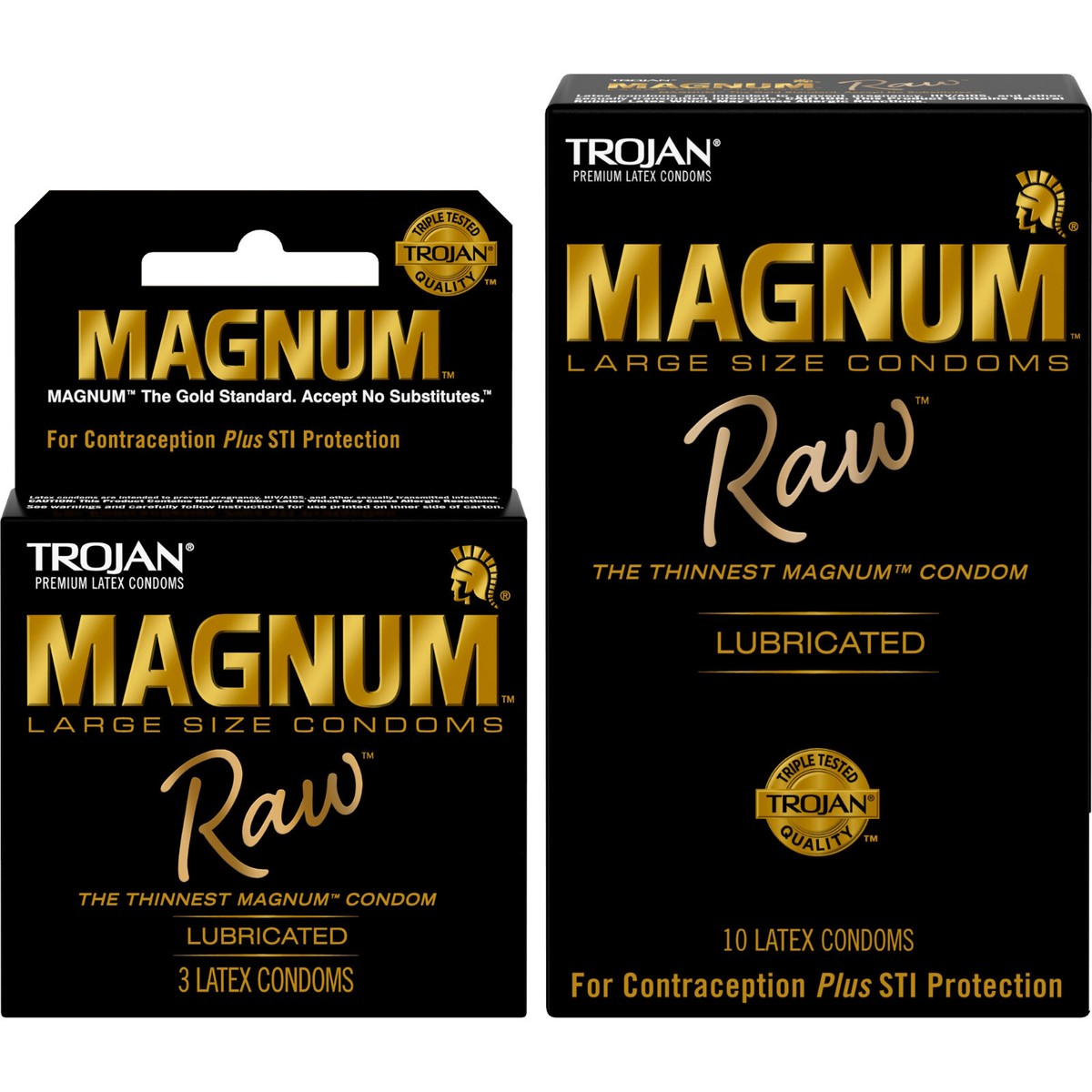 Trojan Magnum RAW Thinnest Sensitive Large Lubricated Latex Condoms | eBay
