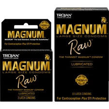 Trojan Magnum RAW Thinnest Sensitive Large Lubricated Latex Condoms