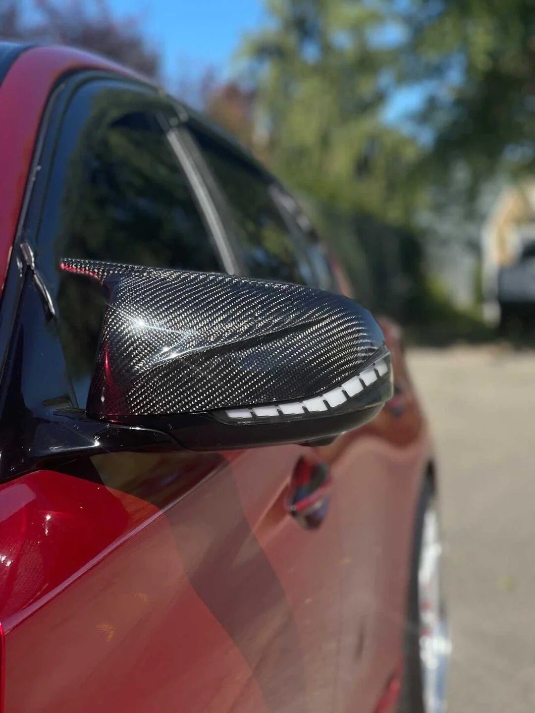 Real Carbon Fiber V2 M-Style Mirror Cap Replacements Infiniti Q50 