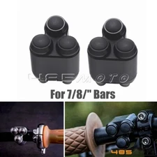2Pcs/Pair 7/8" Handlebar Horn Switch Momentary 3 Button For Harley Cafe Racer