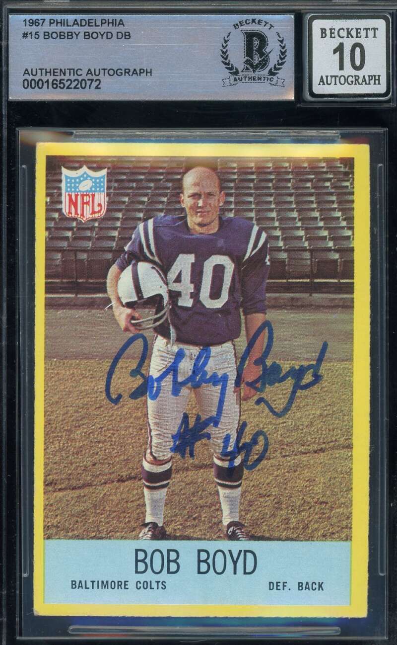 Bob Boyd Gem Mint 10 Beckett BAS Signed 1967 Philadelphia Autographed