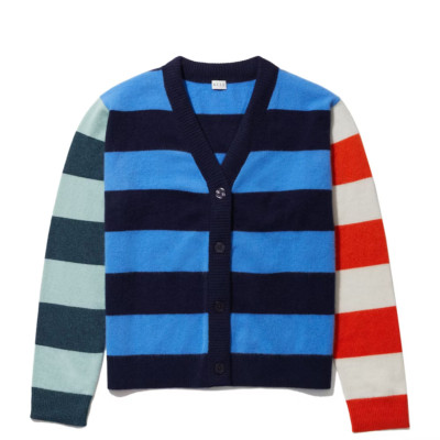 Anthropologie Kule Remus Cashmere Cardigan Striped Colorblock Button Size S NEW
