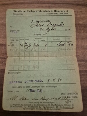 Antike Ausweiskarte