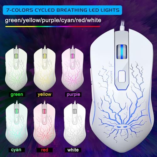 Gaming Keyboard and Mouse Combo, K1 RGB LED Backlit Keyboard with 104 K1 white - Picture 6 of 6