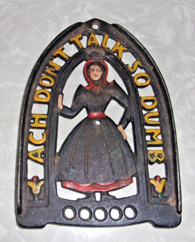 Vintage 1952 Dutch Design Cast Iron Trivet for Ironing Board Retro Kitchen Decorative Functional Piece-image
