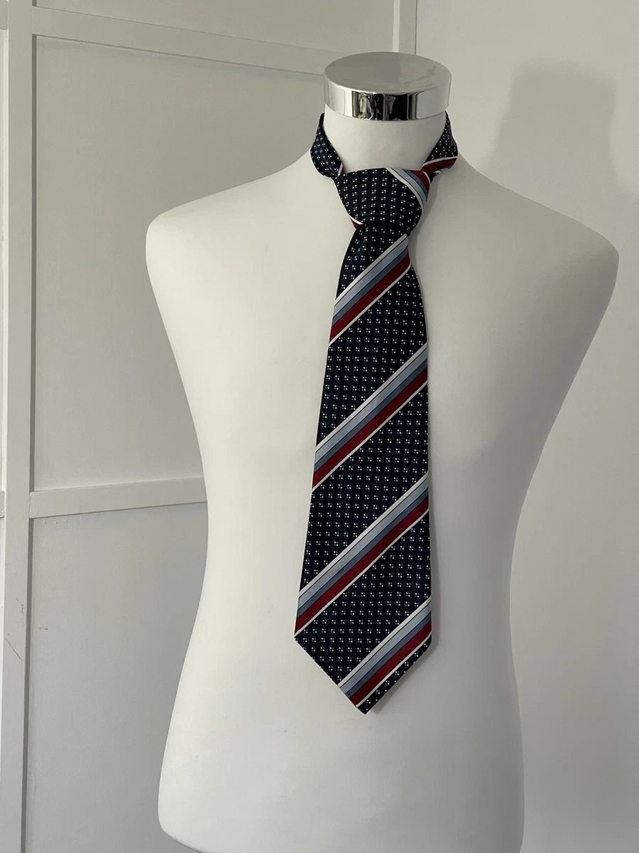 Vintage Retro Kmart Mens Tie check u0026amp; stripe Red And Blue | eBay