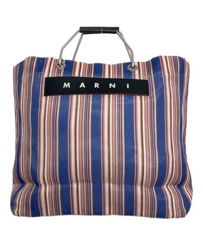 MARNI Flower Cafe Market Tote Bag navy