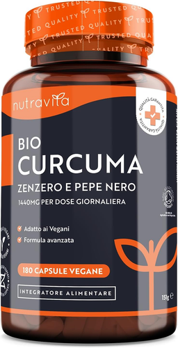 Curcuma Bio Con Piperina E Zenzero 1440 Mg - 180 Capsule Vegane (3 Mesi) - Curcu - Foto 11 di 12