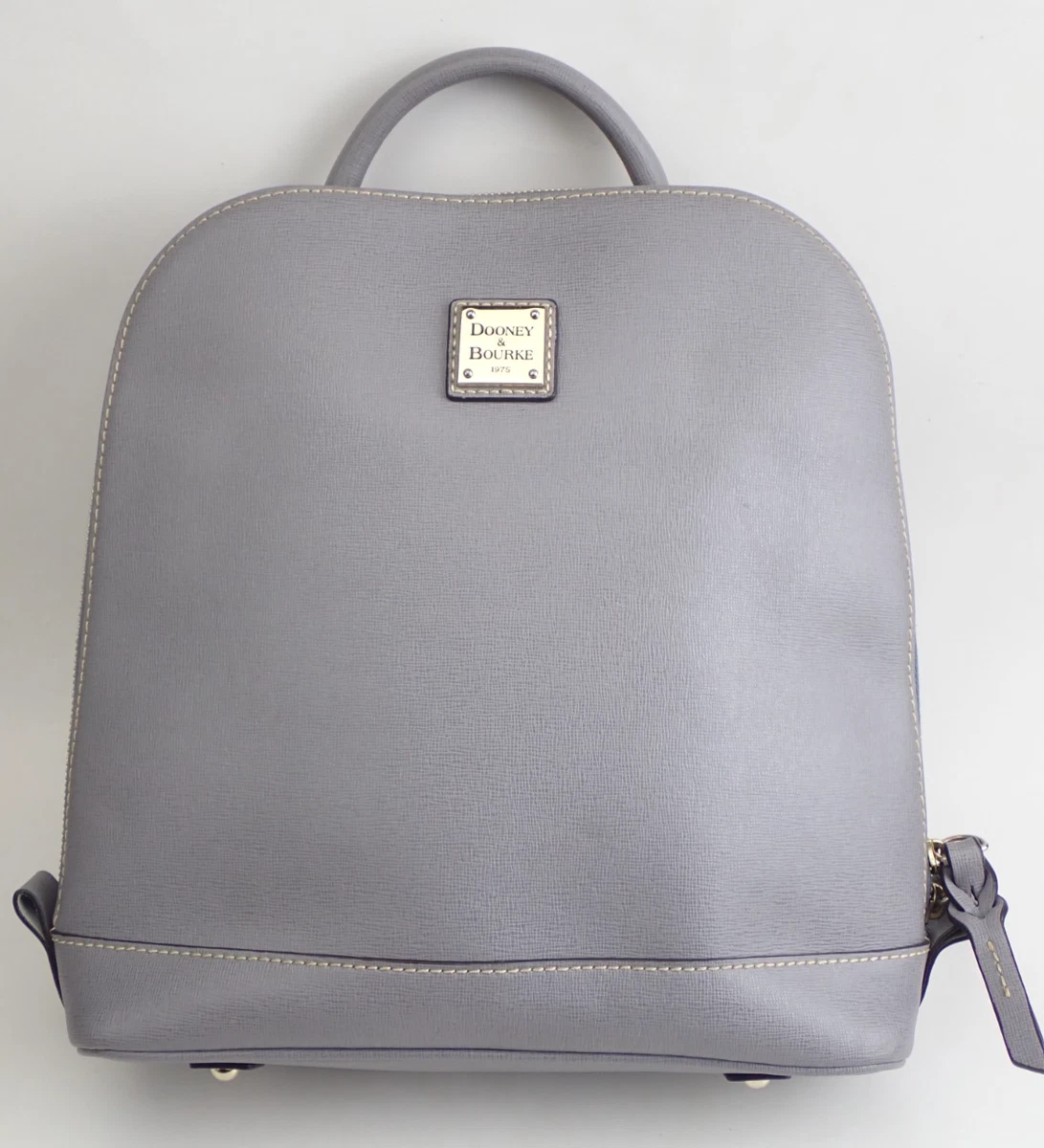 Dooney & Bourke Gray Pebble Leather Backpack with Brown Trim Pebble Grain Backpack – Dooney & Bourke main image 2