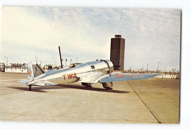 TWA Transcontinental & Western Air Vintage Postcard TWA Northrop Alpha Airplane