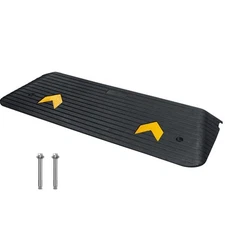 Threshold Ramp 43.3"x 12.6"x 1.5" Door Rubber Curb Ramp 15 T/33069 lbs