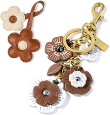 2 Pc Flower Star Moon Bag Charm Keychain for Purse Handbag