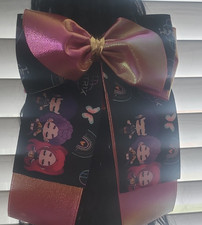 2 pieces Girls Black Pink Gold Bow Hair , Glitter, Cartoon, HUNTRK, Party