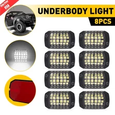8X White 36-LED Rock Light Pods Underbody Glow Lamp Offroad SUV Pickup Truck UTV