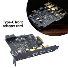 USB3.2 GEN1 PCI-E Expansion Card 5 Ports 2 Type-C 3 USB-A 19 Pin Connector 5Gb8g