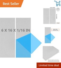2Pack Aluminum Sheet Metal 6x16x1/16 Thin Rectangular Plates for Industrial C...