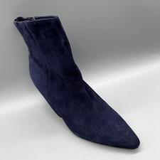 Stivaletti Next blu navy scamosciati punta zip tacco a blocco donna uk 4 eu 37