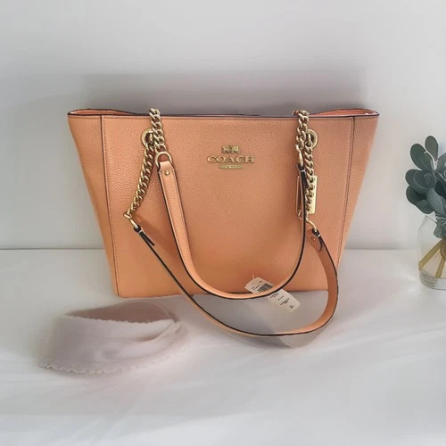 Coach Cammie Chain Women's Tote Bag Large Gold/Faded Blush C8147
