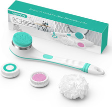 VOYOR Electric Silicone Body Scrubber, Back Scrubber for Shower, Waterproof Long