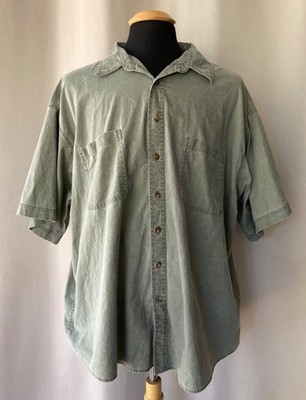 C.E. SCHMIDT Workwear Shirt Green Short Sleeve Button Down Men's 2XL