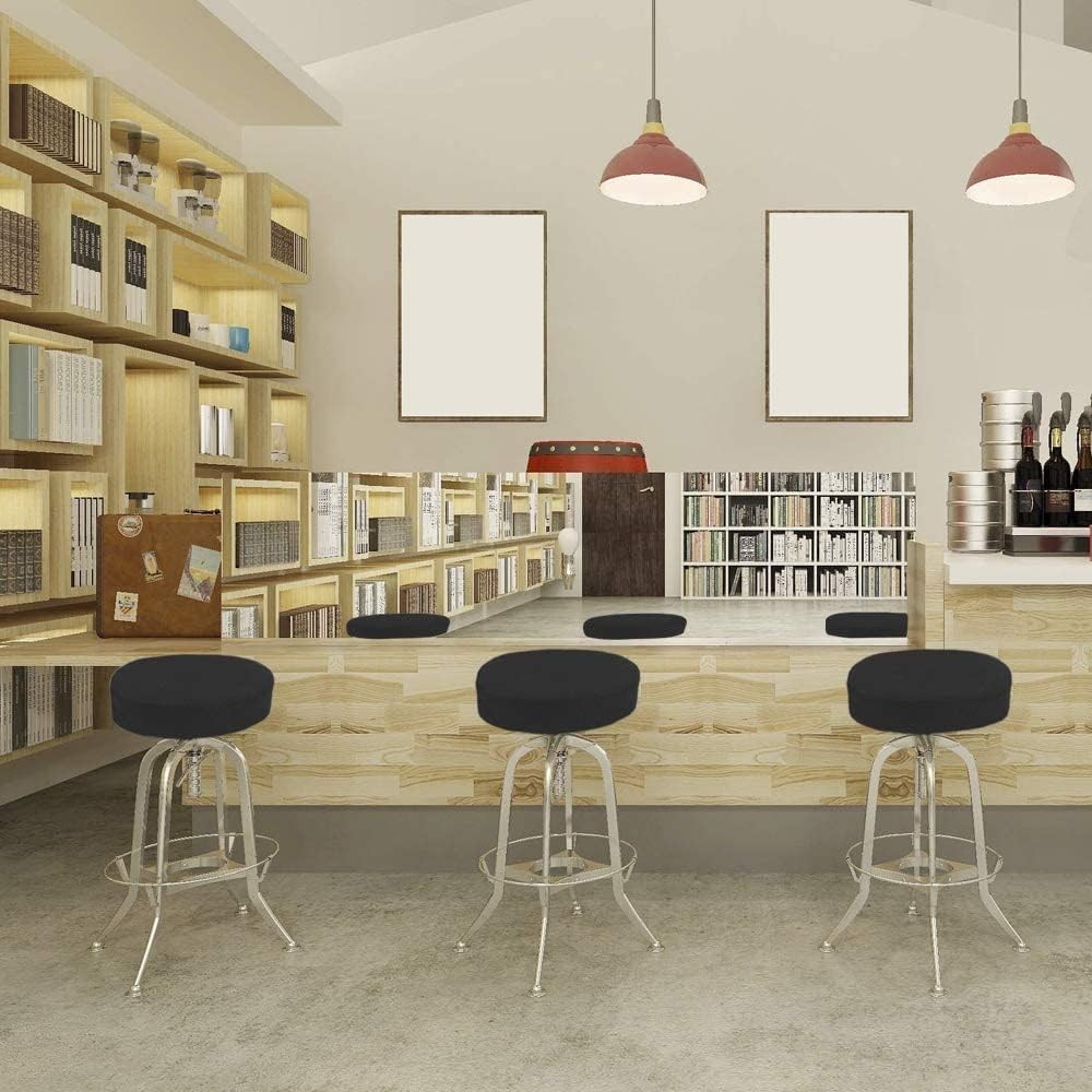 Luxury Stretchable Bar Stool Cover for 12-14'' Stools - Casual Black Design