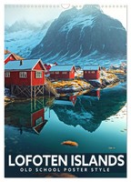 Lofoten Islands - Old School Poster Style (Wall Calendar 2027 DIN A3 Portrait),