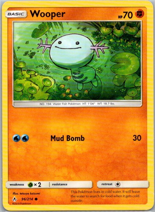 Wooper 96/214 Unbroken Bonds Pokemon Near Mint