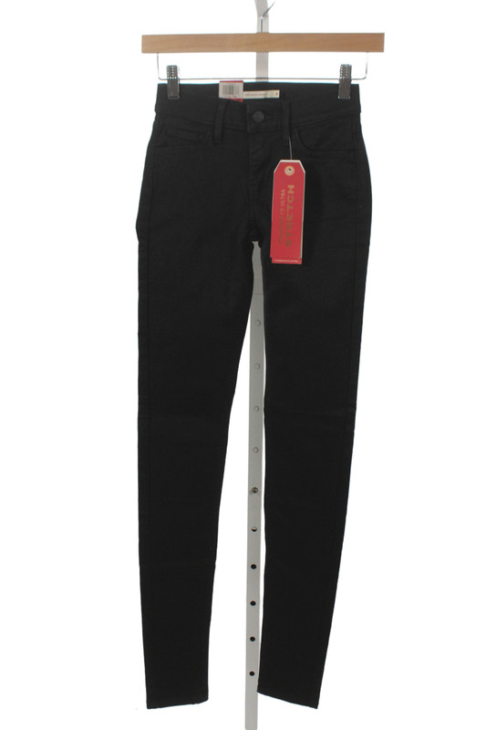 Levis Womens Skinny Black Petite Jeans Mid Rise Button Fly 32 Inseam Size 24