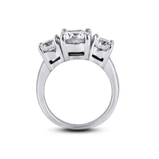 2.42ct D-SI1 Round Natural Certified Diamonds 18k Gold Classic Three-Stone Ring