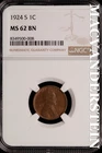 1924-S Lincoln Wheat Cent - NGC MS 62 BN - Scarce  No Reserve  #SLH83