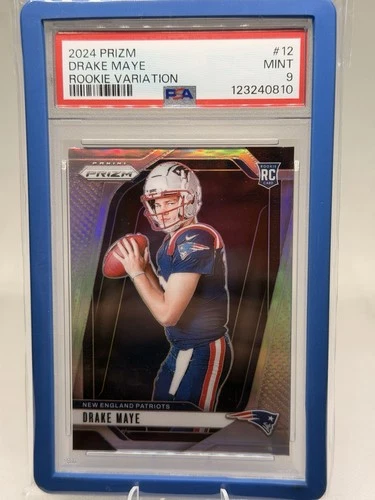 DRAKE MAYE 2024 PANINI PRIZM SILVER ROOKIE RC #329 PSA 9 MINT! PATRIOTS NFL UNC!