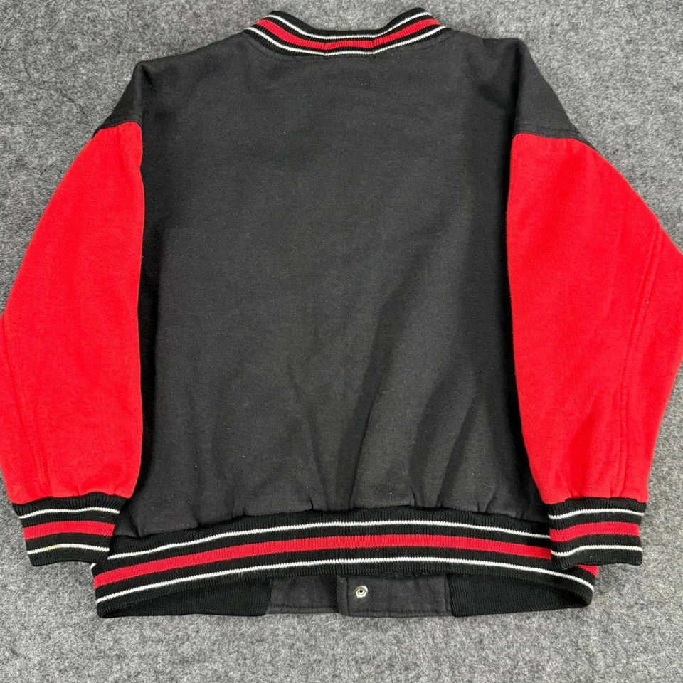 Chaqueta Universitaria La Chemise Lacoste Talla 7 Niños Negra Roja 1933 Retro Foto 3 de 4