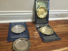 Silver-Plated 4" Coaster Vintage Reader's Digest 1988  Set Of 4- 3 In Package