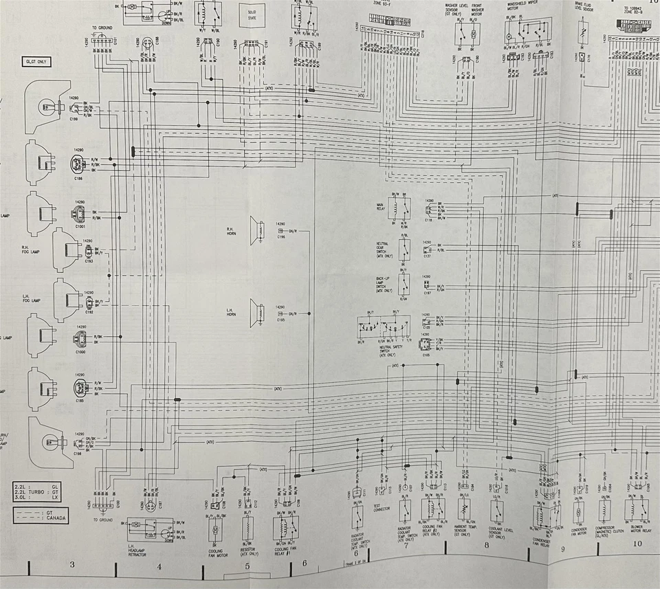 1990 Ford Probe Fábrica Foldout Diagrama 90 Eléctrico Esquemáticos Originales - Imagen 3 de 3