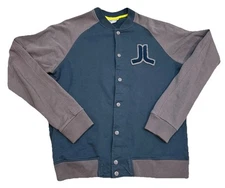 WESC Mens Varsity Letterman Jacket Gray Blue Sweden Designed Large Preppy