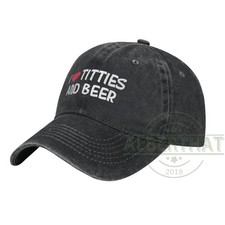 I Heart Titties And Beer Unisex Denim Hat Adjustable Baseball Cap