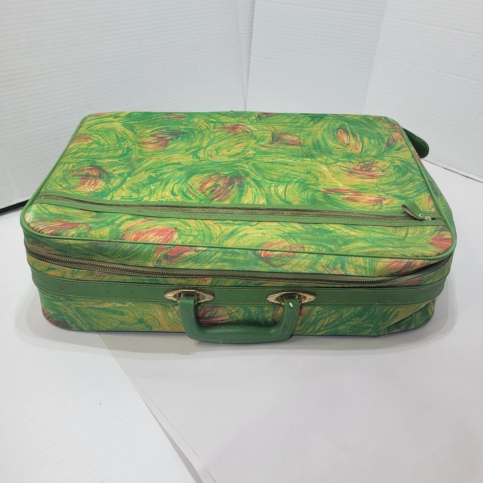 Maleta de viaje vintage años 60 Bantam verde pavo real retro equipaje Sears EE. UU. Foto 3 de 4
