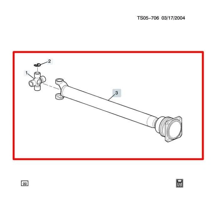 2004-12 Chevrolet Colorado LT 4WD eixo dianteiro eixo de hélice 25843685 fabricante de equipamento original - Imagem 2 de 4