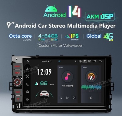 XTRONS PX94MTNVG AUTORADIO GPS Golf Polo T-Cross Tiguan ANDROID 14 CARPLAY WiFi