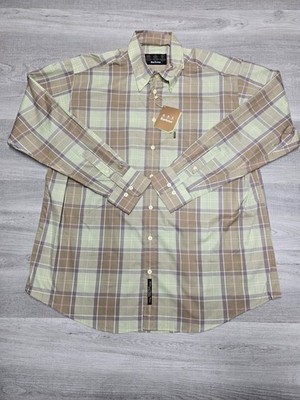 Barbour Button Up Shirt Mens 2XL Tartan Plaid Long Sleeve Cotton Classic Preppy