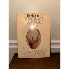Vtg Dorianne Power Net Control Panty Girdle Beige Kemilon Stocking Set Petite