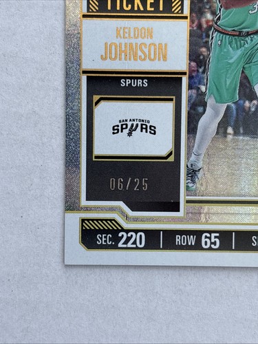 2023-24 KELDON JOHNSON /25 PANINI CONTENDERS OPENING NIGHT TICKET #68 - Picture 2 of 3