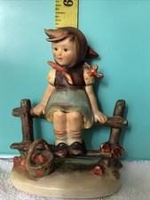 HUMMEL TMK2 1950-55 ?JUST RESTING? GIRL ON FENCE Germany LARGE 5?X4? No Chips
