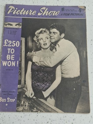MARILYN MONROE/ BUS STOP - PICTURE SHOW MAGAZINE OCT 13TH 1956- TATTY COVER ETC