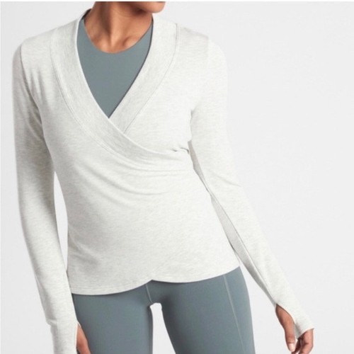 Athleta heathered poise dance wrap cardigan womens XL modal cozy - Picture 3 of 9