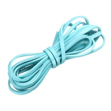 Flat Leather Cord, 3.3 Yard 4mm Leather String Strips for DIY Crafts Sky Blue